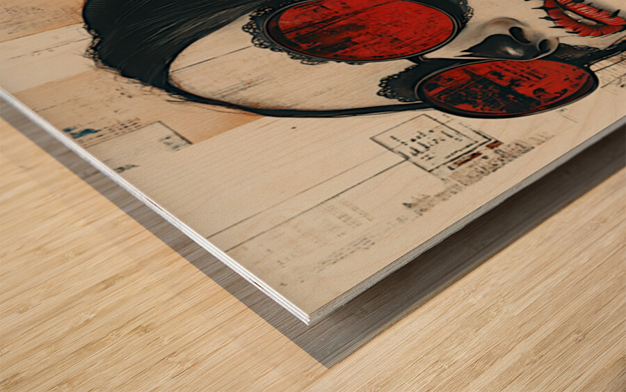 La Catrina Sonora - The Sonic Catrina - Dia de los Muertos Art Prints Wood print