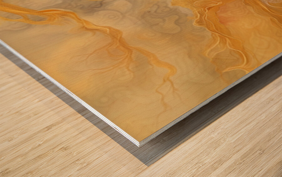 Kintsugi No Kumo 金継ぎの雲 - Clouds Of Kintsugi - Japanese Abstract Art Prints Wood print