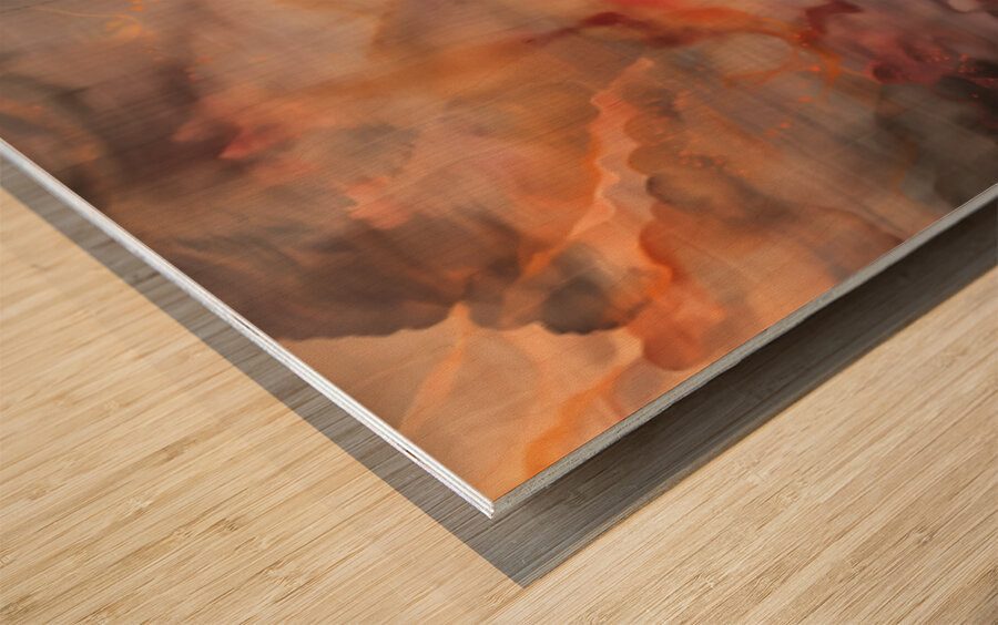 Hi No Kehai 火の気配 - Presence Of Fire - Japanese Abstract Art Prints Wood print