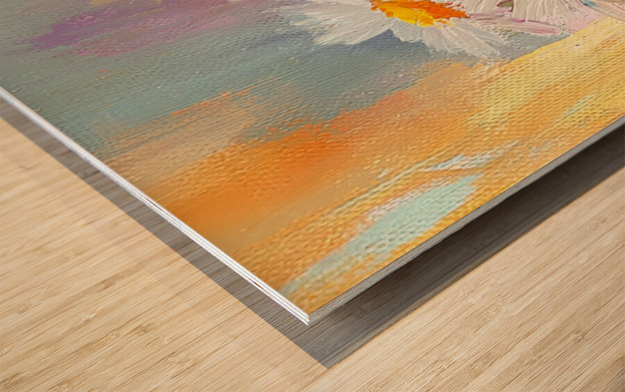 Marguerites Du Dimanche Matin - Daisies On Sunday Morning - Floral Vase Art Prints Wood print