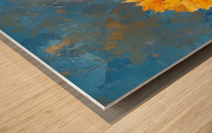 Ciel Baigne De Soleil - Sun-Kissed Sky - Sunflower Portrait Art Prints Wood print