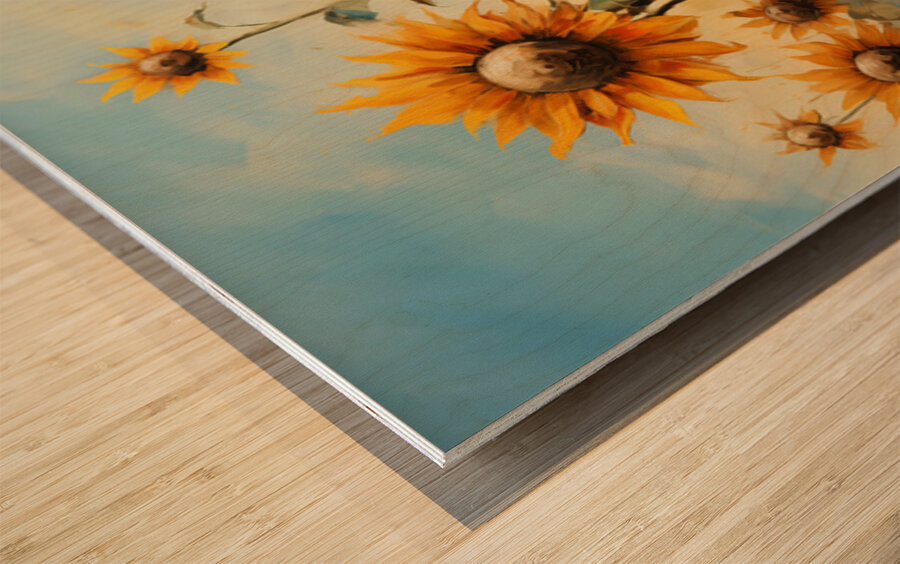 Les Geants De L’Ete - Summer Giants - Sunflower Field Art Prints Impression sur bois