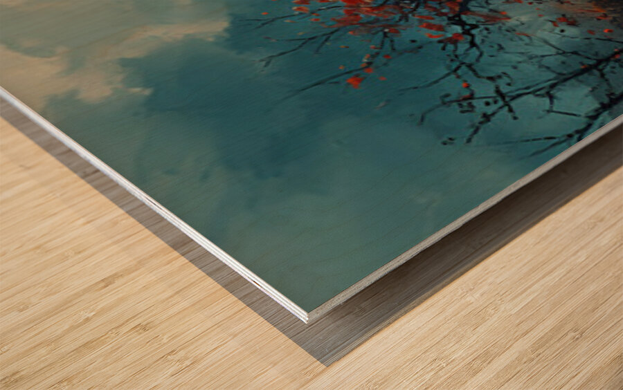 Embers Of Autumn - Modern Floral Field Art Prints Wood print