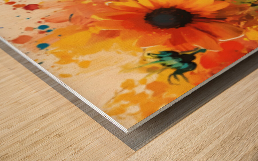Petales En Feu - Petals On Fire - Wildflower Field Art Prints Wood print