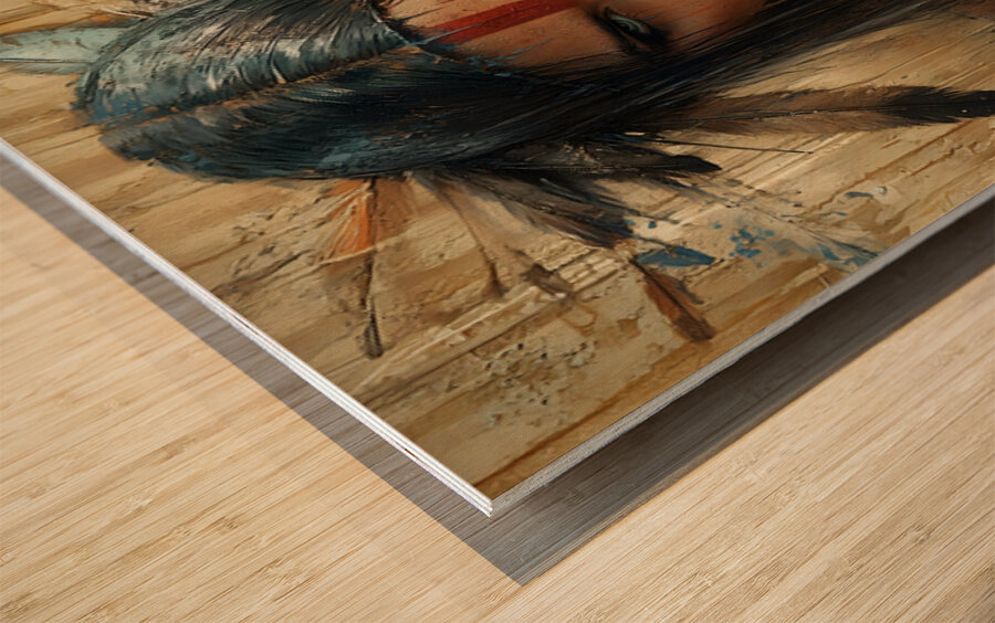 The Gaze Of Fire - Mythic Portrait Art Prints Wood print