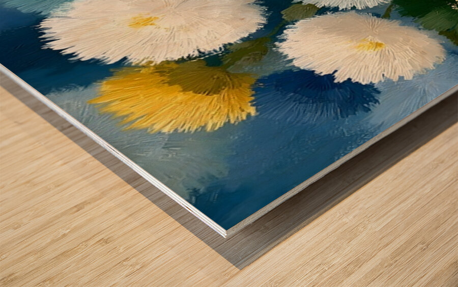 Bouffees De Couleur - Puffs Of Color - Playful Floral Art Prints Wood print