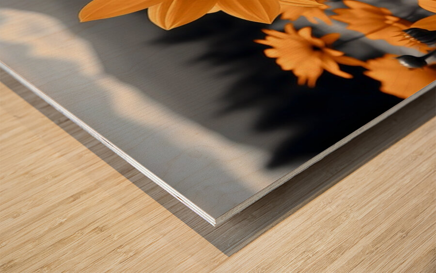 Fleurs Du Crepuscule - Flowers Of Dusk - Evening Floral Art Prints Wood print