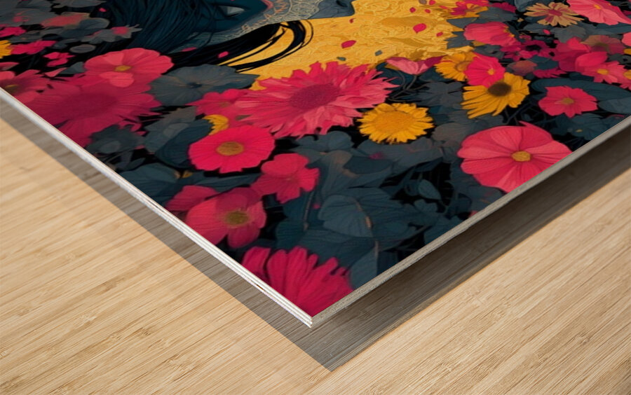 Jardin De Los Recuerdos - Garden Of Memories - Dia de los Muertos Floral Art Prints Wood print