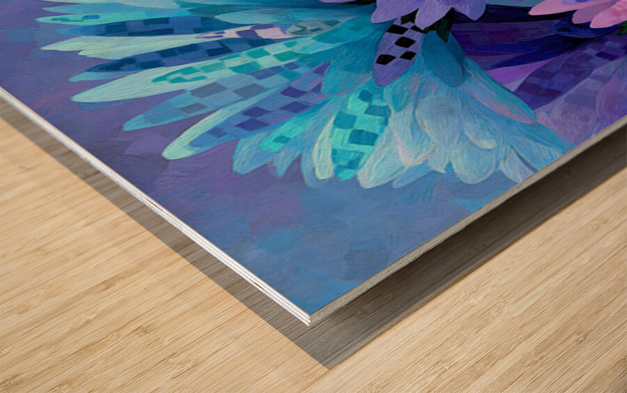 Bleu Botanique - Botanical Blue - Modern Floral Art Prints Impression sur bois