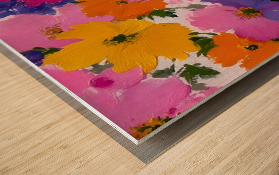 Eclat De Couleurs - Burst Of Colors - Abstract Floral Art Prints Impression sur bois