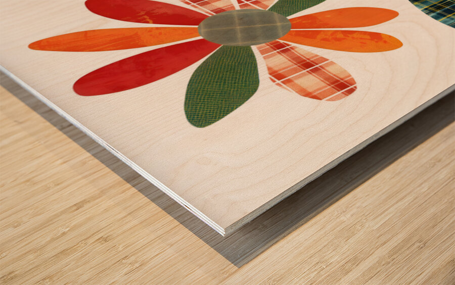 Plaid Botanica 27 - Contemporary Floral Art Prints Impression sur bois