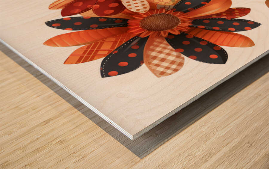 Plaid Botanica 28 - Modern Floral Art Prints Wood print