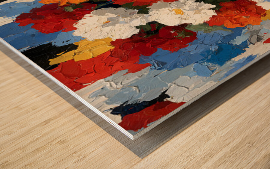 Explosion De Couleurs - Explosion Of Colors - Abstract Floral Art Prints Impression sur bois