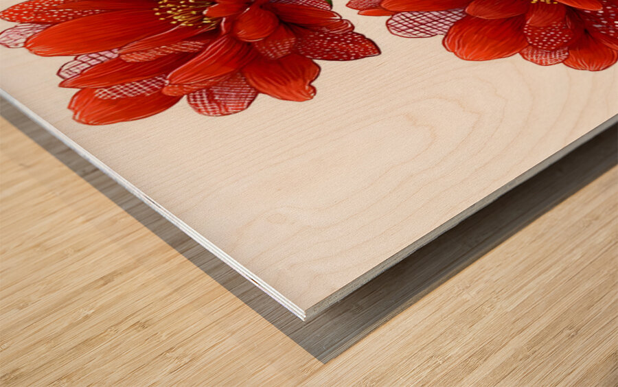 Plaid Botanica 29 - Modern Floral Art Prints Wood print