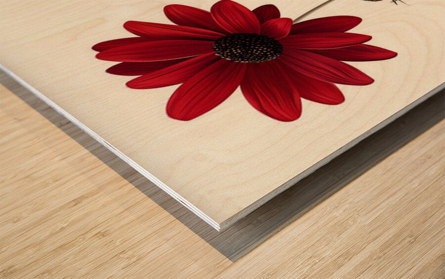 Plaid Botanica 30 - Contemporary Floral Art Prints Wood print