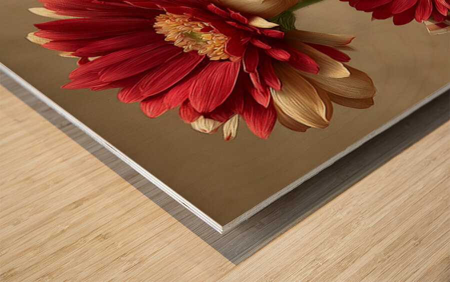 Plaid Botanica 31 - Retro Floral Art Prints Wood print