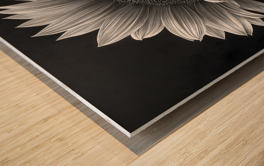 Sunflower Selfie 20 - Sunflower Portrait Art Prints Wood print