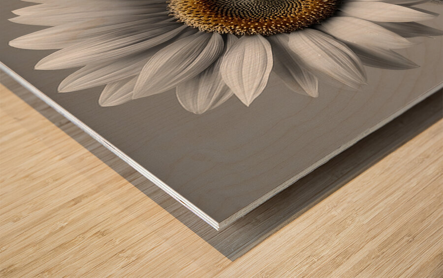 Sunflower Selfie 26 - Sunflower Portrait Art Prints Wood print