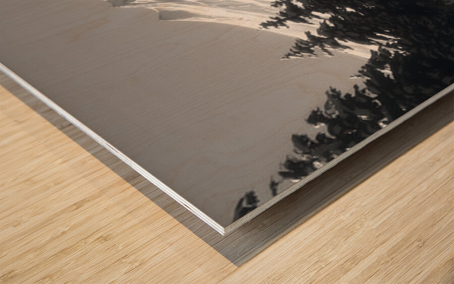 Winter In The Valley - Monochrome Landscape Art Prints Impression sur bois