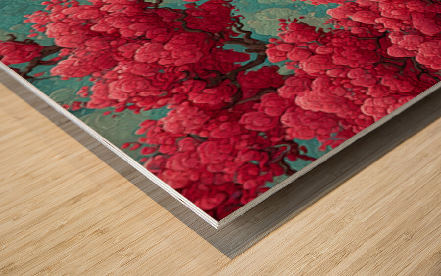 Kumo Ni Saku 雲に咲く - Blooming In The Clouds - Japanese Floral Art Prints Wood print