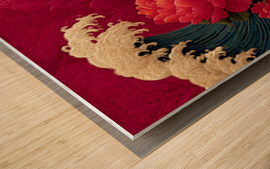 Hoo No Shisen 鳳凰の視線 - The Phoenix Gaze - Japanese Mythic Art Prints Wood print