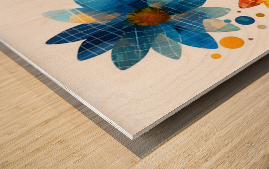 Plaid Botanica 33 - Modern Floral Art Prints Wood print