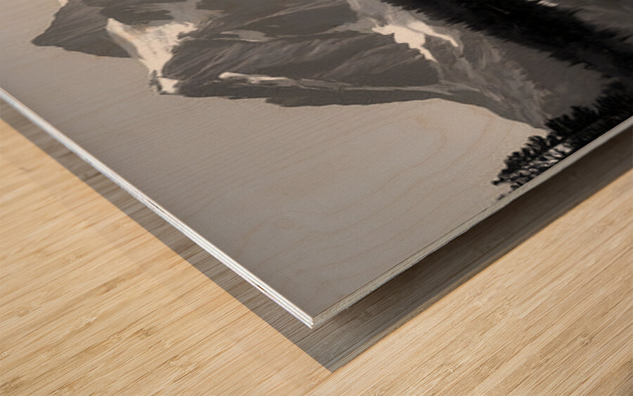 Where Giants Sleep - Mountain Landscape Art Prints Wood print