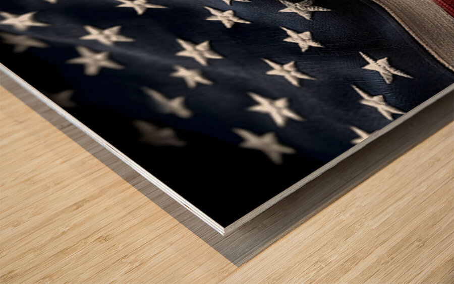 The Fabric of Freedom – Patriotic Flag Art Print Wood print