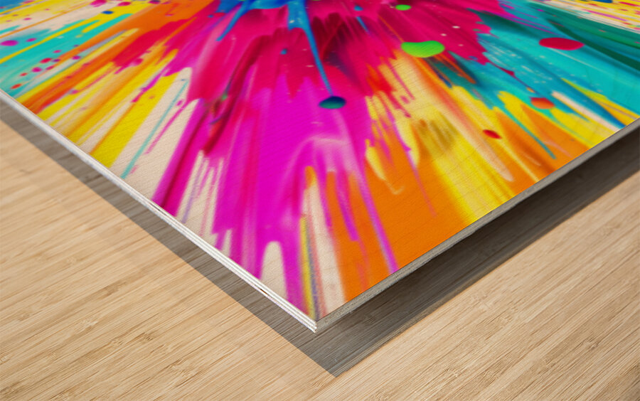 Paintbomb – Color Splash Abstract Art Print Wood print