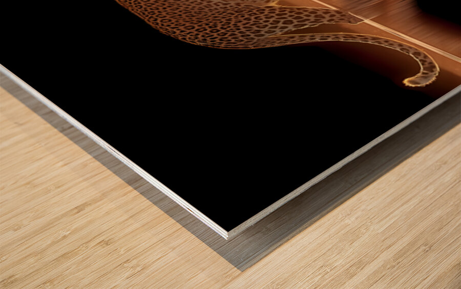 Nocturnal Grace – Cheetah Reflection Print Wood print