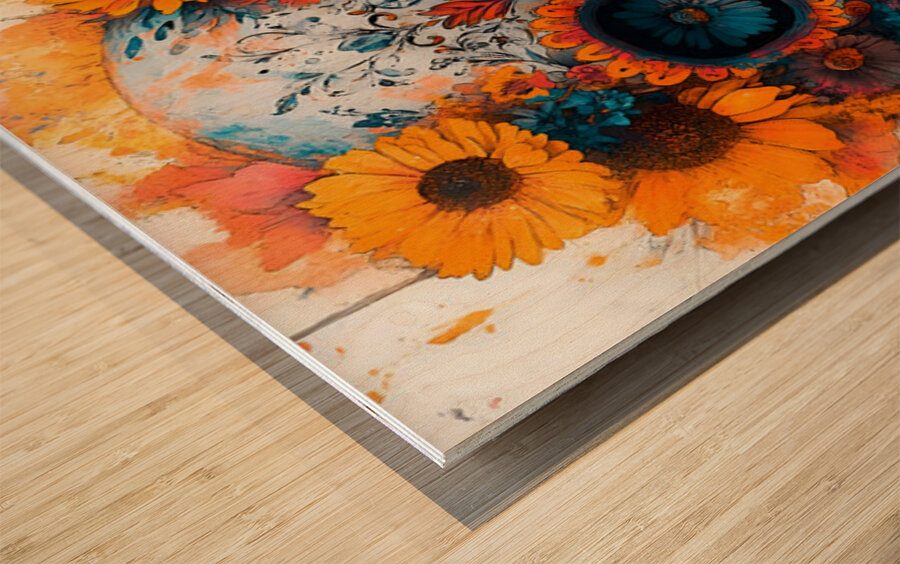 La Sonrisa Eterna – The Eternal Smile Sugar Skull Art Print Wood print