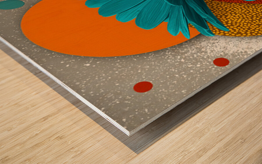 Atomic Petals – Modern Floral Art Print Wood print