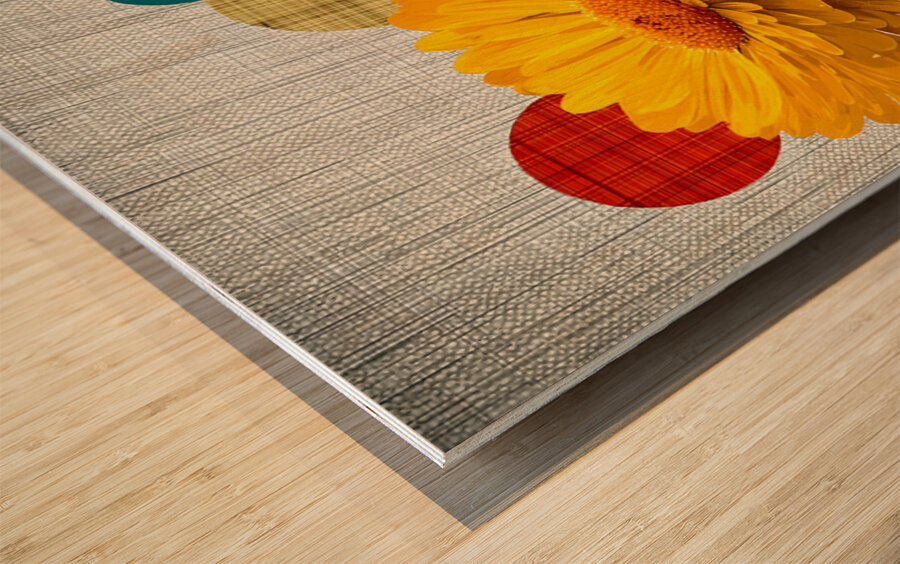 Daisy Pop – Modern Floral Art Print Wood print