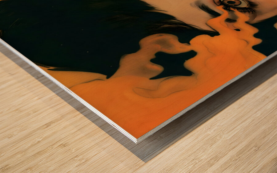 Eyes of Fire – Vintage Pop Portrait Art Print Wood print