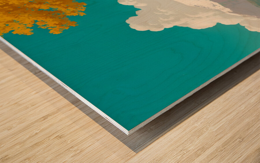 The Elegant Cyclist – Vintage Cycling Poster Art Print Wood print