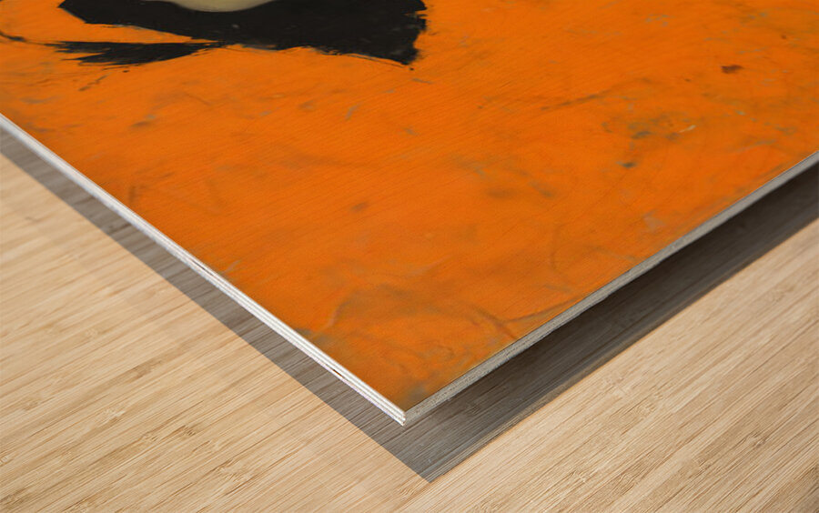 In the Orange Shadow – Vintage Fashion Art Print Wood print