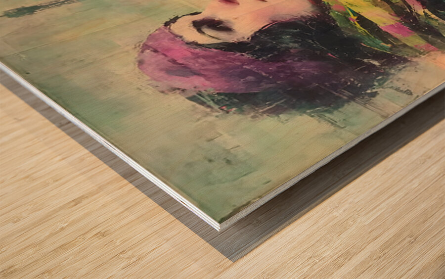 Against the Parisian Wind – Vintage Fashion Art Print Wood print