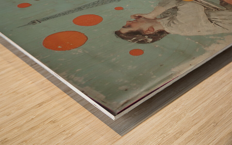 Laughter and Citrus – Vintage Cafe Poster Art Print Wood print