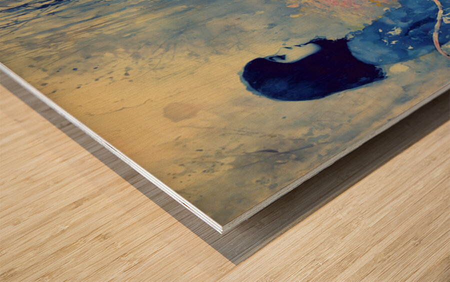 Una Copa en el Jardin – A Glass in the Garden Vintage Poster Art Print Wood print