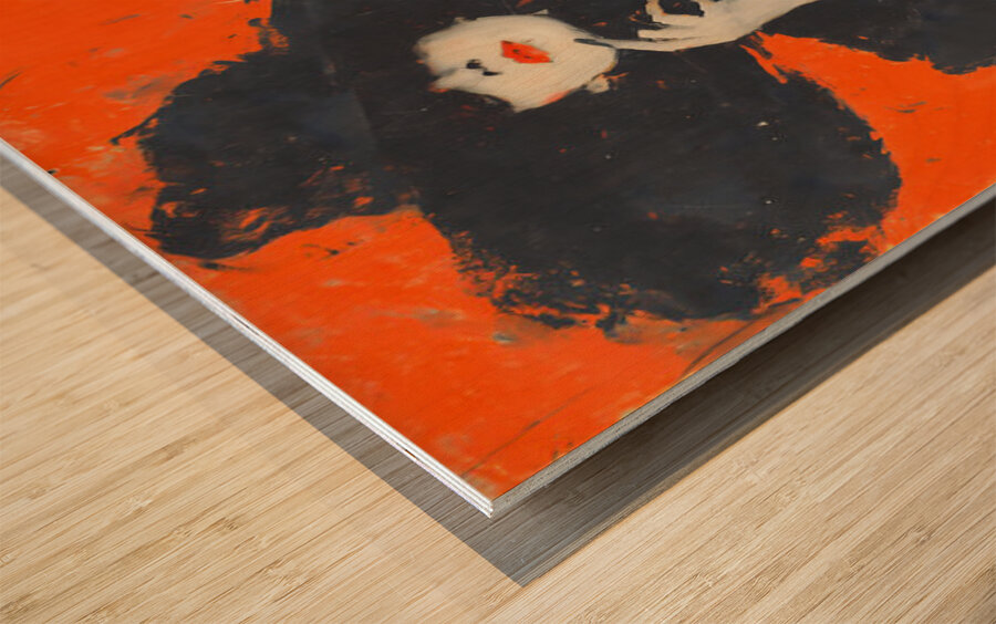 Noir Elegance Portrait – Vintage Fashion Art Print Wood print