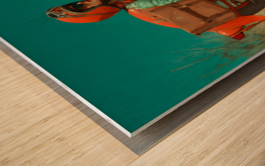 Geared – Vintage Cycling Poster Art Print Impression sur bois