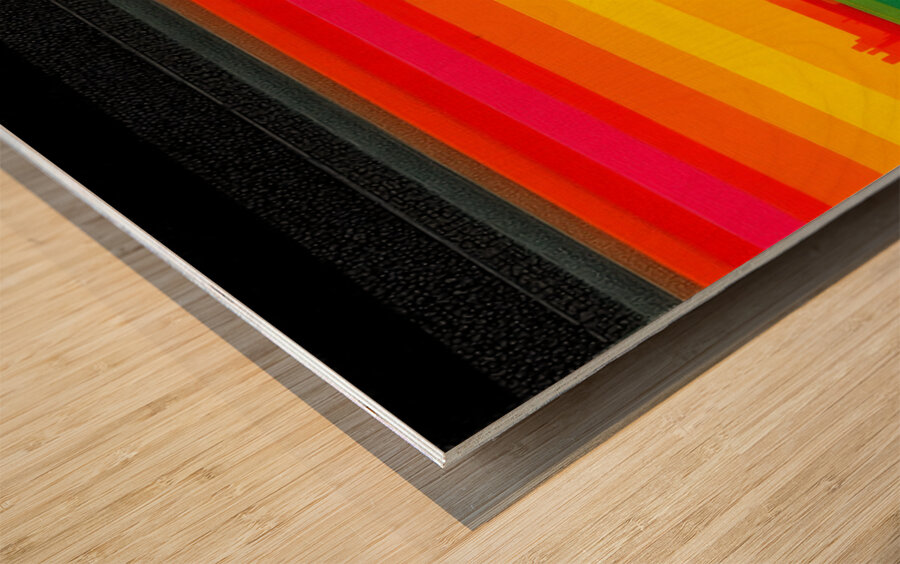 Spectrum Horizon – Steps to the Sun Abstract Art Print Wood print