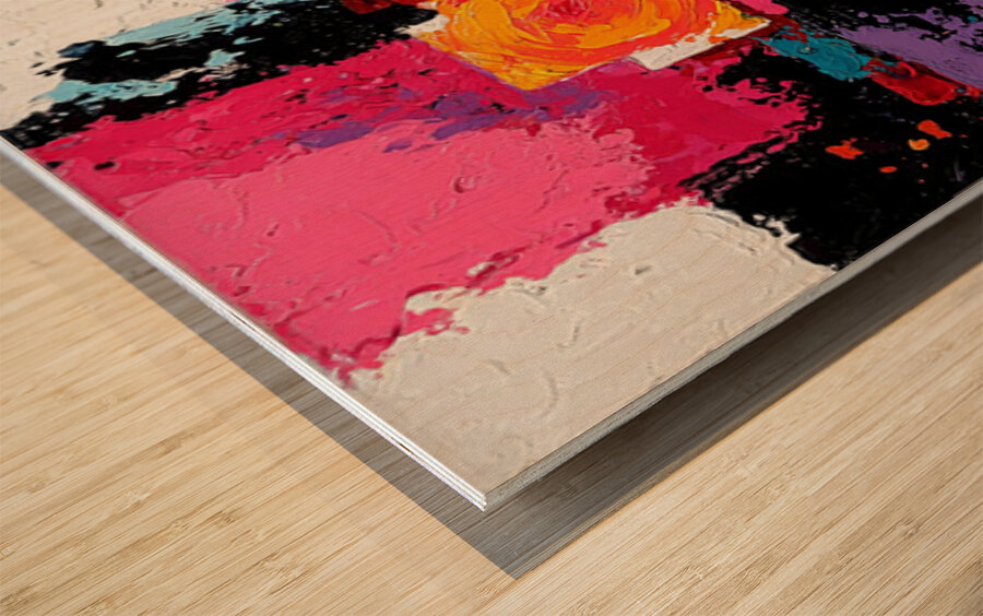 Vibrant Geometric Blocks – Modern Abstract Art Print Wood print