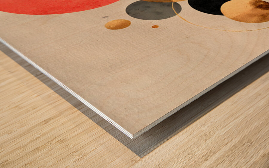 Celestial Orbits – Minimalist Geometry Art Print Wood print