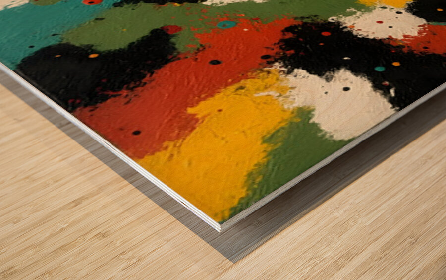 Burst Nexus – Abstract Color Burst Art Print Wood print