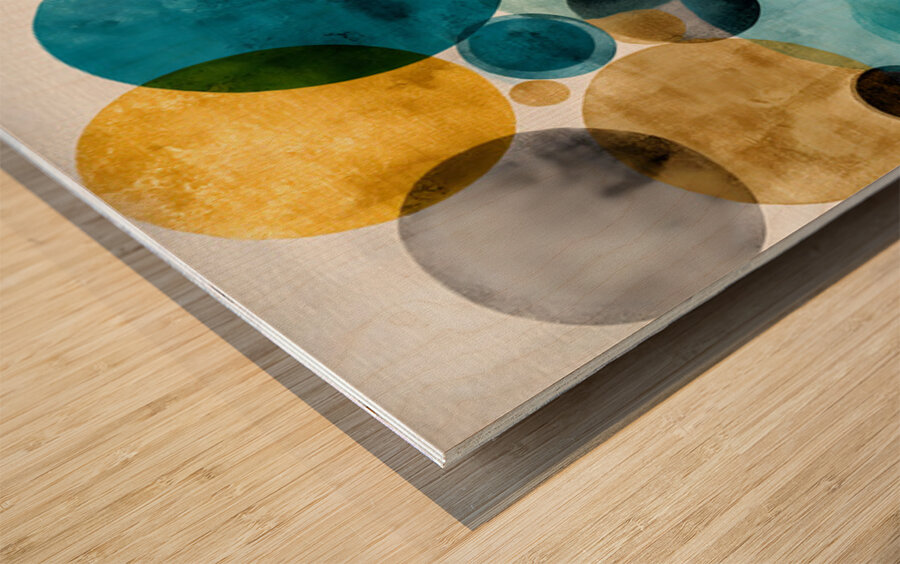 Circles in Balance – Modern Geometric Art Print Wood print