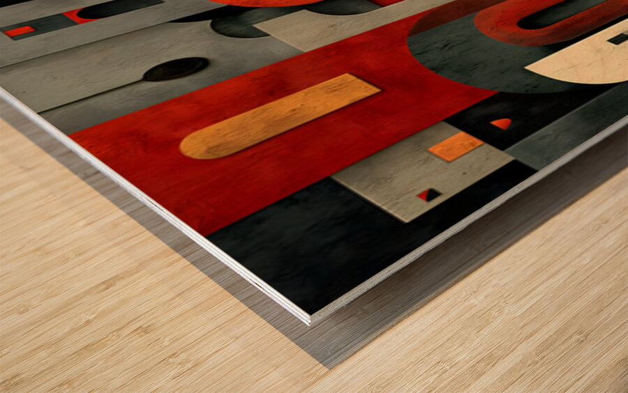 Modern Blocks – Architectural Abstraction Art Print Wood print