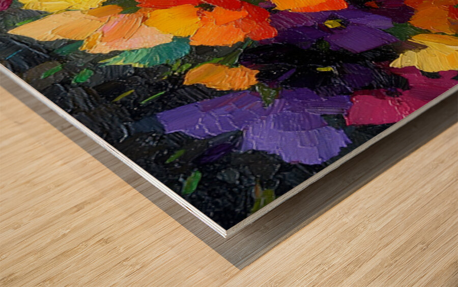 Bloom Rush – Floral Abstract Art Print Wood print