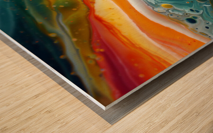 Nebula Runoff – Fluid Abstract Art Print Wood print