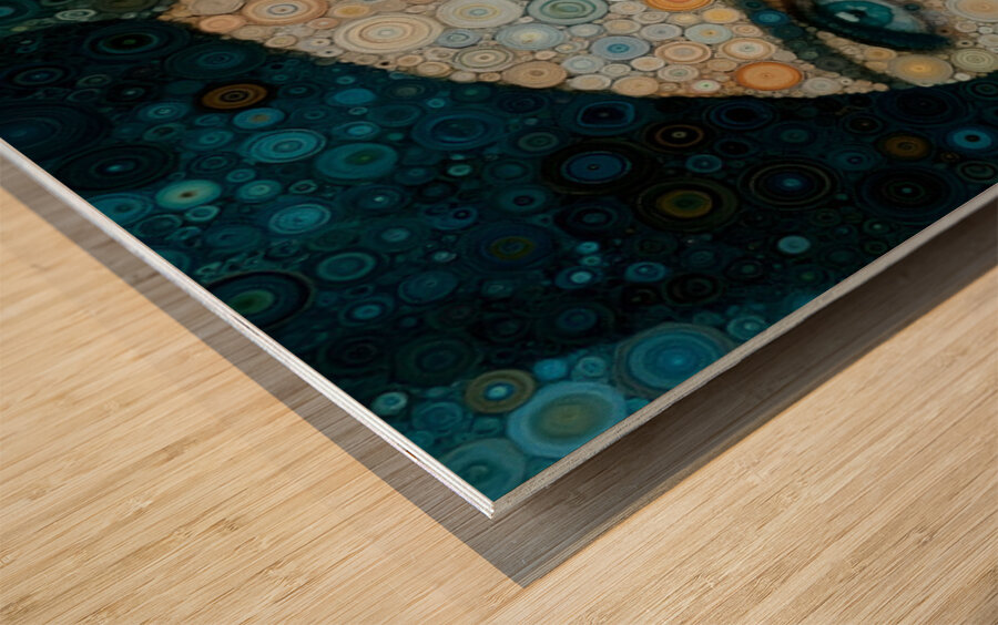 Circular Mosaic Portrait – Women’s Portrait Art Print Wood print